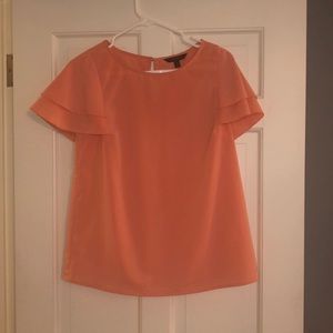 Banana Republic Flutter Sleeve Peach Blouse